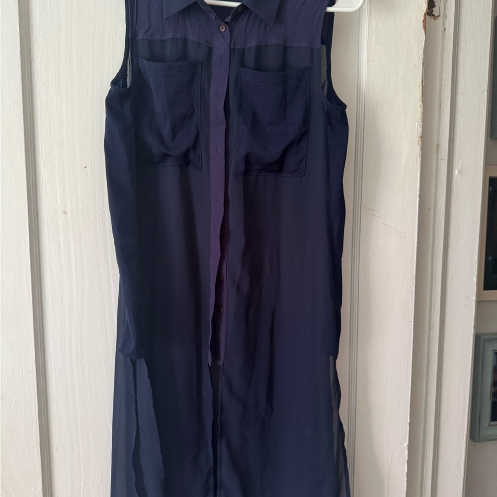 Miss Me Blue Sheer Top